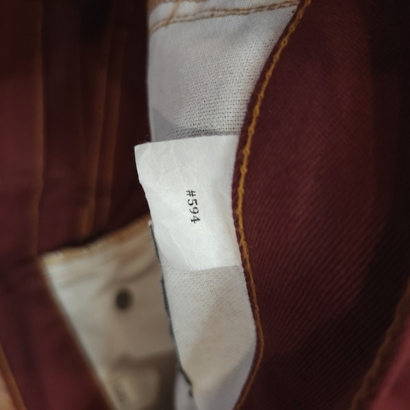 Gustin 594 Selvedge Twill Oxblood Denim Button Fly Skinny Jeans Size 27 × 34 - Picture 10 of 10